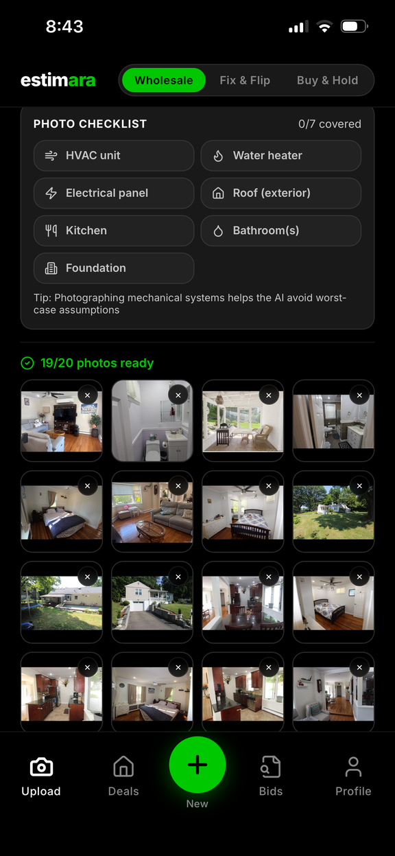Estimara property photo checklist ready for analysis